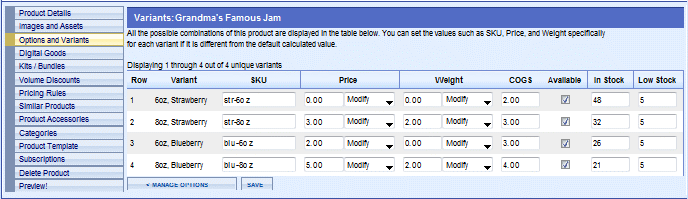 Product Variants